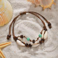 Shangjie Oem Tobilleras Boho Shell Anklet 2-часовые сетки с чар-теннис